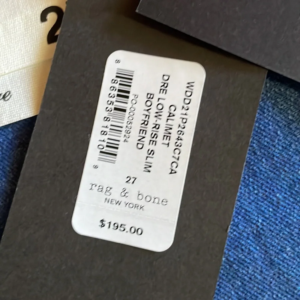 NWT Rag & Bone Dre Low rise Slim Boyfriend Jeans - 26 or 27